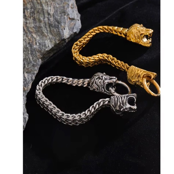Stainless Steel Lion Head Gold  Bracelet-Unisex With the Gift Box - Picture 7 of 11